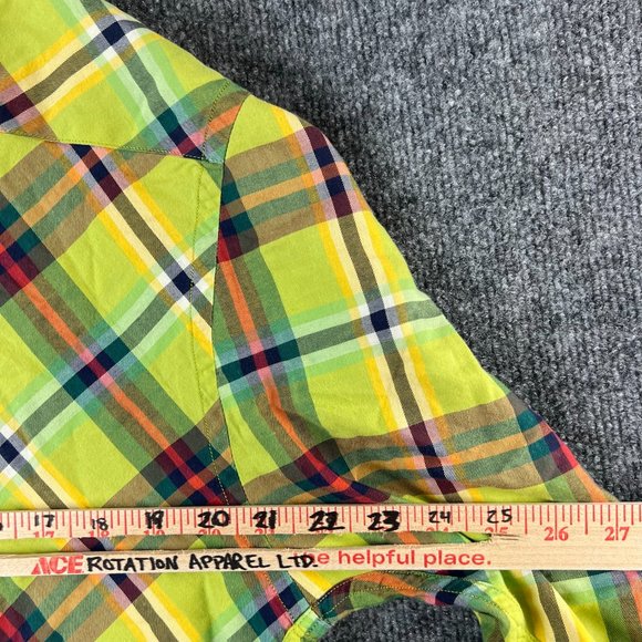 Tommy Hilfiger Shirt Adult Large Green Plaid Button Up Long Sleeve Casual Mens - Picture 15 of 16